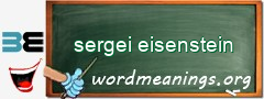 WordMeaning blackboard for sergei eisenstein
